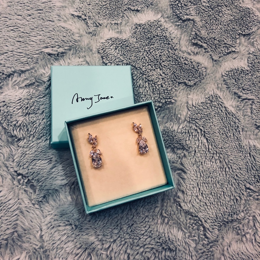 14K Gold Plated Cubic Zirconia Tear Drop earrings